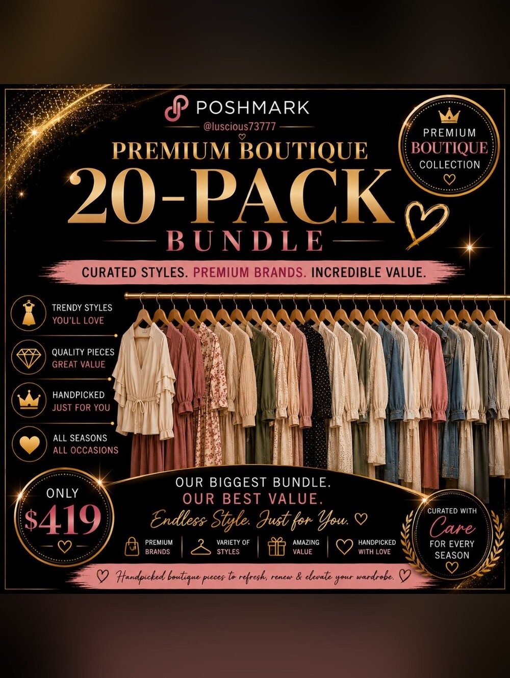 20 Premium Boutique Clothing Bundle | Curated Women's Styles | Mystery Box |